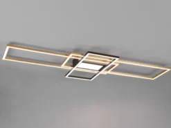 LED Deckenleuchte IRVINE Schwarz Gold mit Fernbedienung, extra hell Breite 105cm