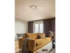 LED Deckenleuchte IRVINE Schwarz Gold mit Fernbedienung, extra hell Breite 105cm