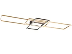 LED Deckenleuchte IRVINE Schwarz Gold mit Fernbedienung, extra hell Breite 105cm