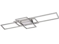 LED Deckenleuchte IRVINE Silber mit Fernbedienung hell & dimmbar, Breite 105cm