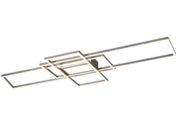 LED Deckenleuchte IRVINE Silber mit Fernbedienung hell & dimmbar, Breite 105cm