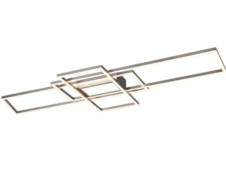 LED Deckenleuchte IRVINE Silber mit Fernbedienung hell & dimmbar, Breite 105cm