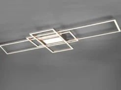 LED Deckenleuchte IRVINE Silber mit Fernbedienung hell & dimmbar, Breite 105cm