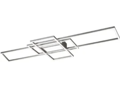 LED Deckenleuchte IRVINE Silber mit Fernbedienung hell & dimmbar, Breite 105cm
