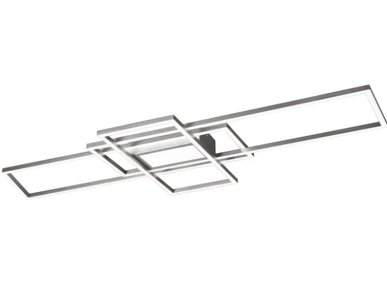 LED Deckenleuchte IRVINE Silber mit Fernbedienung hell & dimmbar, Breite 105cm