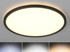 LED Deckenleuchte JOKO ultraflach mit Fernbedienung, dimmbar, Schwarz, Ø 42cm