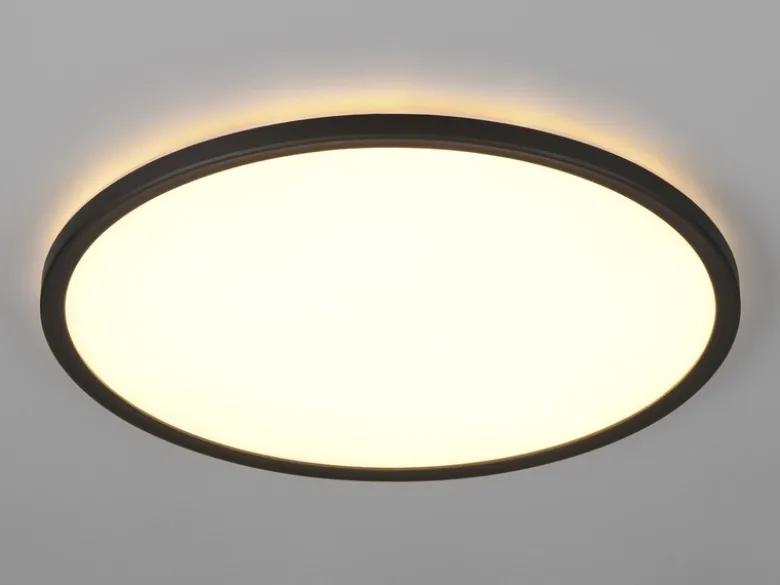 LED Deckenleuchte JOKO ultraflach mit Fernbedienung, dimmbar, Schwarz, Ø 42cm
