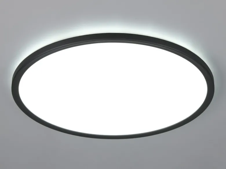 LED Deckenleuchte JOKO ultraflach mit Fernbedienung, dimmbar, Schwarz, Ø 42cm