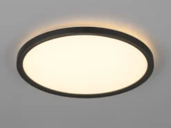 LED Deckenleuchte JOKO ultraflach mit Fernbedienung, dimmbar, Schwarz, Ø 29cm