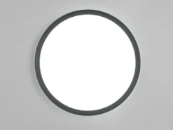 LED Deckenleuchte JOKO ultraflach mit Fernbedienung, dimmbar, Schwarz, Ø 29cm