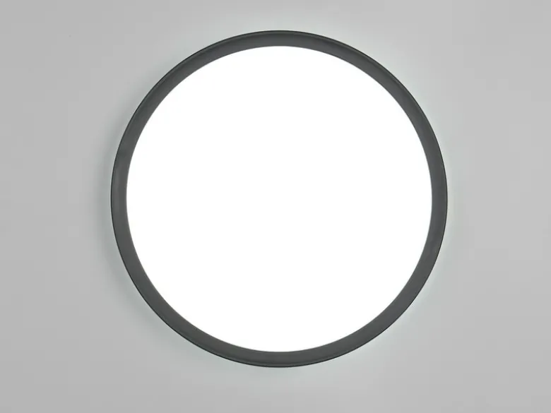 LED Deckenleuchte JOKO ultraflach mit Fernbedienung, dimmbar, Schwarz, Ø 29cm
