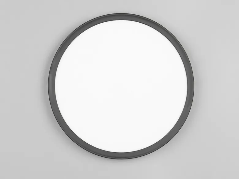 LED Deckenleuchte JOKO ultraflach mit Fernbedienung, dimmbar, Schwarz, Ø 29cm
