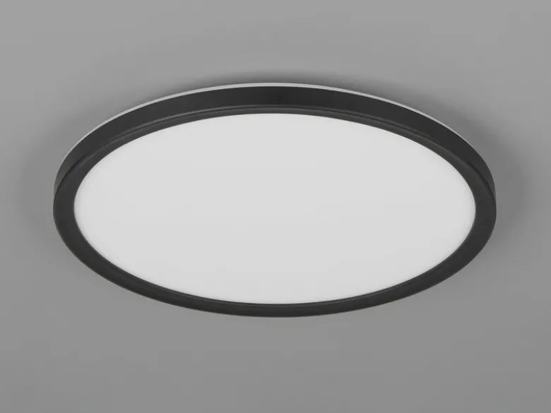 LED Deckenleuchte JOKO ultraflach mit Fernbedienung, dimmbar, Schwarz, Ø 29cm