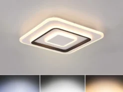 LED Deckenleuchte JORA flach & hell mit Fernbedienung dimmbar, Quadrat 39cm