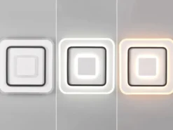 LED Deckenleuchte JORA flach & hell mit Fernbedienung dimmbar, Quadrat 39cm