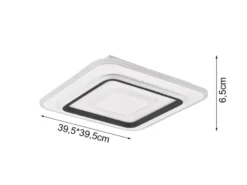 LED Deckenleuchte JORA flach & hell mit Fernbedienung dimmbar, Quadrat 39cm