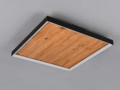 LED Deckenleuchte KALEA aus Naturholz flach & dimmbar, Quadrat 45cm
