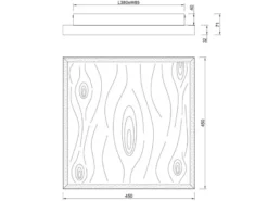 LED Deckenleuchte KALEA aus Naturholz flach & dimmbar, Quadrat 45cm