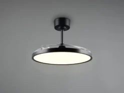 LED Deckenleuchte KASFJORD Schwarz mit ausklappbarem Ventilator, Ø 49 - 106,5cm