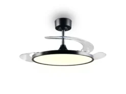 LED Deckenleuchte KASFJORD Schwarz mit ausklappbarem Ventilator, Ø 49 - 106,5cm