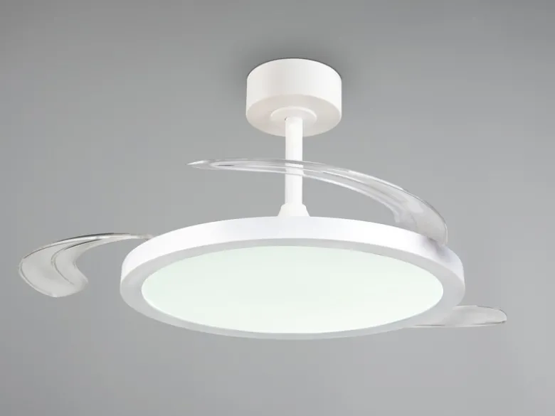 LED Deckenleuchte KASFJORD Weiß mit ausklappbarem Ventilator, Ø 49 - 106,5cm
