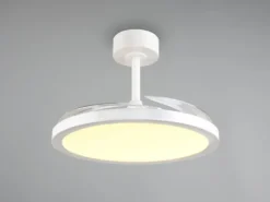 LED Deckenleuchte KASFJORD Weiß mit ausklappbarem Ventilator, Ø 49 - 106,5cm