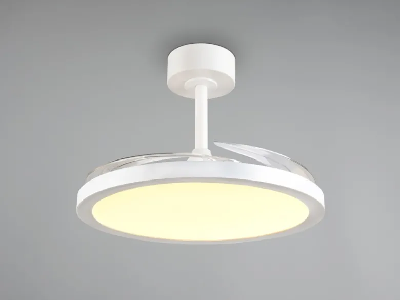 LED Deckenleuchte KASFJORD Weiß mit ausklappbarem Ventilator, Ø 49 - 106,5cm