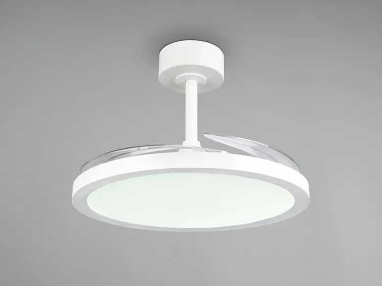LED Deckenleuchte KASFJORD Weiß mit ausklappbarem Ventilator, Ø 49 - 106,5cm