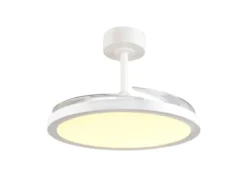 LED Deckenleuchte KASFJORD Weiß mit ausklappbarem Ventilator, Ø 49 - 106,5cm