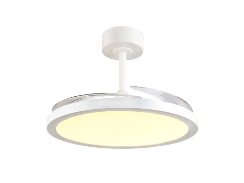 LED Deckenleuchte KASFJORD Weiß mit ausklappbarem Ventilator, Ø 49 - 106,5cm