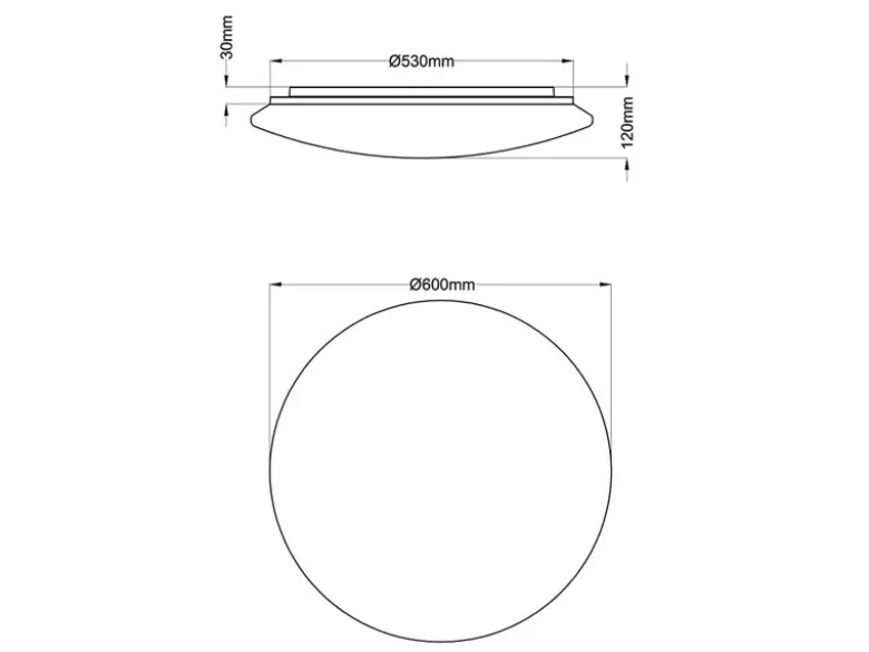LED Deckenleuchte KATO dimmbar mit Nachtlicht & Fernbedienung, Ø 60cm