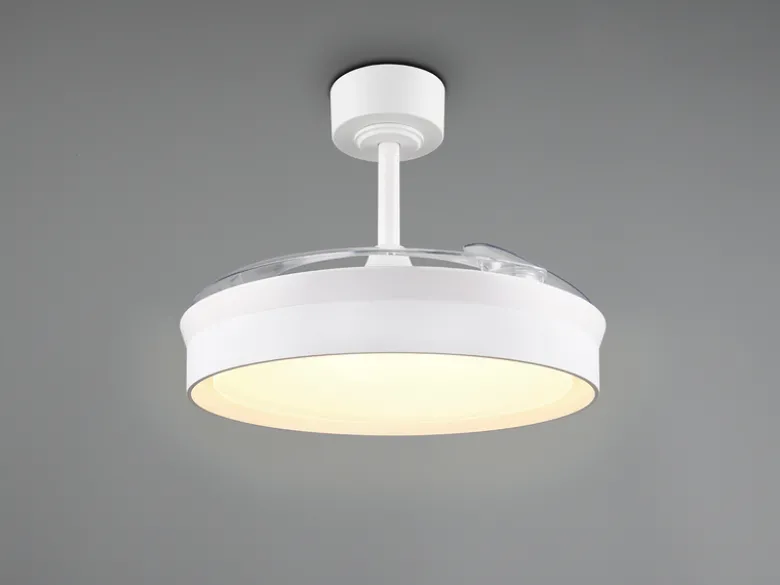 LED Deckenleuchte KERAVA mit Ventilator und Fernbedienung Ø 46cm - max. 106cm