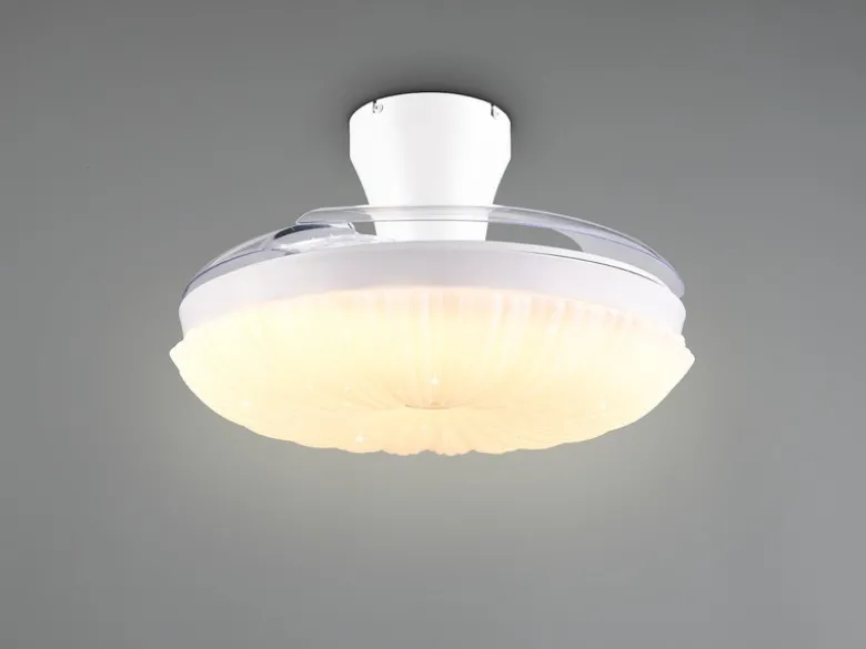 LED Deckenleuchte KIRUNA mit Ventilator und Fernbedienung Ø 49cm - max. 106cm