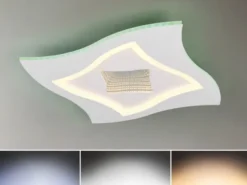 LED Deckenleuchte KLINT flach mit Fernbedienung & RGB, dimmbar Quadrat 50cm