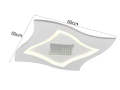 LED Deckenleuchte KLINT flach mit Fernbedienung & RGB, dimmbar Quadrat 50cm