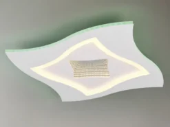 LED Deckenleuchte KLINT flach mit Fernbedienung & RGB, dimmbar Quadrat 50cm