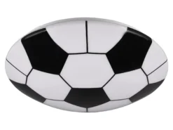 LED Deckenleuchte KLOPPI Schwarz/Weiß Fussball Design, Ø 36cm