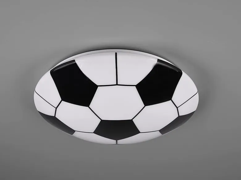 LED Deckenleuchte KLOPPI Schwarz/Weiß Fussball Design, Ø 36cm