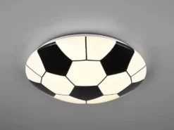 LED Deckenleuchte KLOPPI Schwarz/Weiß Fussball Design, Ø 36cm