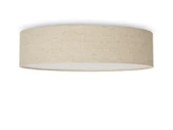 LED Deckenleuchte Leinenstoff / Abdeckung satiniert, Ø 40cm