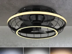 LED Deckenleuchte LEONHARD mit Ventilator & Fernbedienung, dimmbar, Ø 50cm