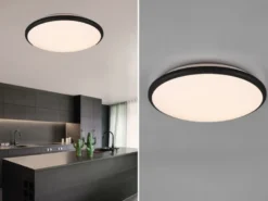 LED Deckenleuchte LIMBUS Schwarz 3 Stufen Dimmer, Warmweiß, Ø 34cm