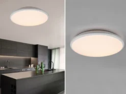 LED Deckenleuchte LIMBUS Weiß 3 Stufen Dimmer, Neutralweiß, Ø 34cm