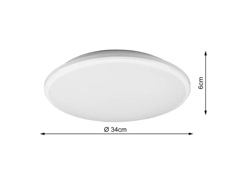 LED Deckenleuchte LIMBUS Weiß 3 Stufen Dimmer, Neutralweiß, Ø 34cm