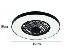 LED Deckenleuchte LINKÖPING Ø 59cm mit Ventilator, Bluetooth & RGB Farbwechsel