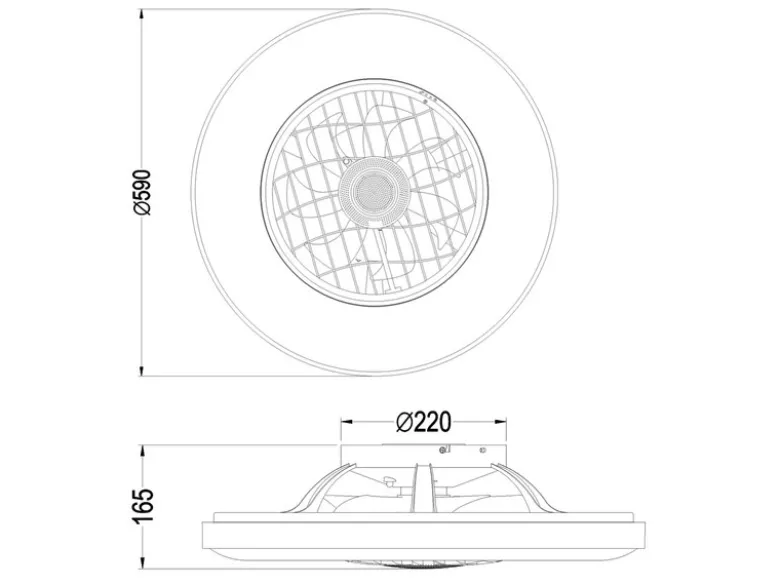 LED Deckenleuchte LINKÖPING Ø 59cm mit Ventilator, Bluetooth & RGB Farbwechsel
