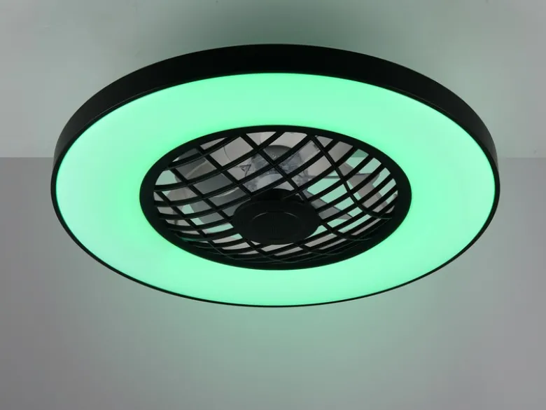 LED Deckenleuchte LINKÖPING Ø 59cm mit Ventilator, Bluetooth & RGB Farbwechsel
