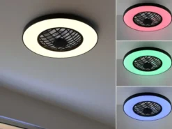 LED Deckenleuchte LINKÖPING Ø 59cm mit Ventilator, Bluetooth & RGB Farbwechsel