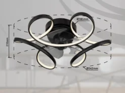 LED Deckenleuchte LORIS mit Ventilator & Fernbedienung, dimmbar, Ø 56cm