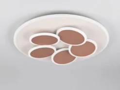 LED Deckenleuchte MANDALA Grau Braun mit Fernbedienung dimmbar, Tageslicht Ø49cm